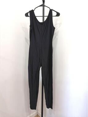 Jacques Moret Black Nylon Spandex Sleeveless Unitard Jumpsuit Large